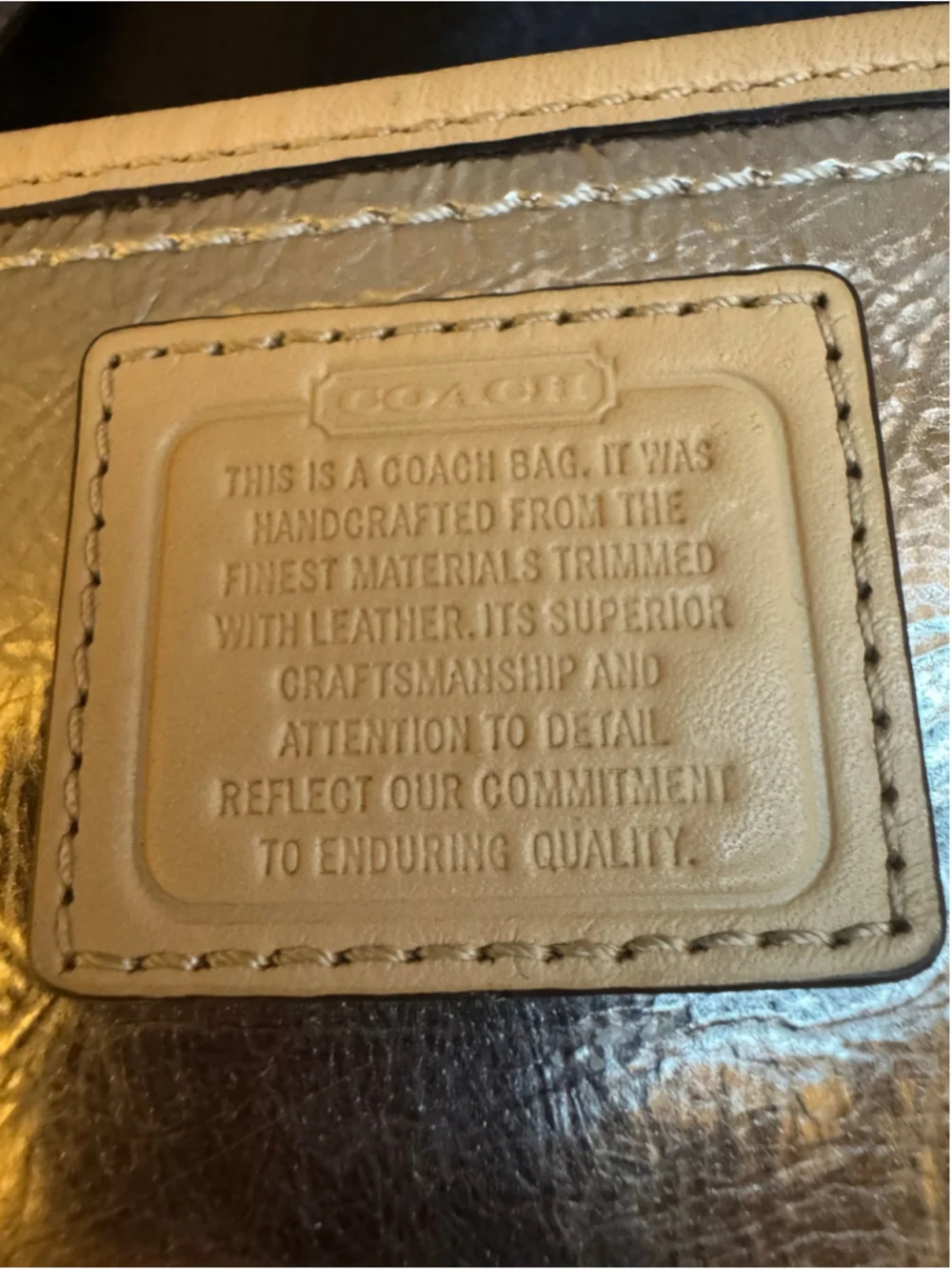 Vintage Coach Metallic Silver Wristlet